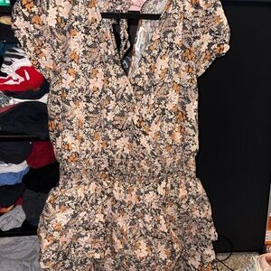 American Eagle Outfitters Floral Lace-Up Dress